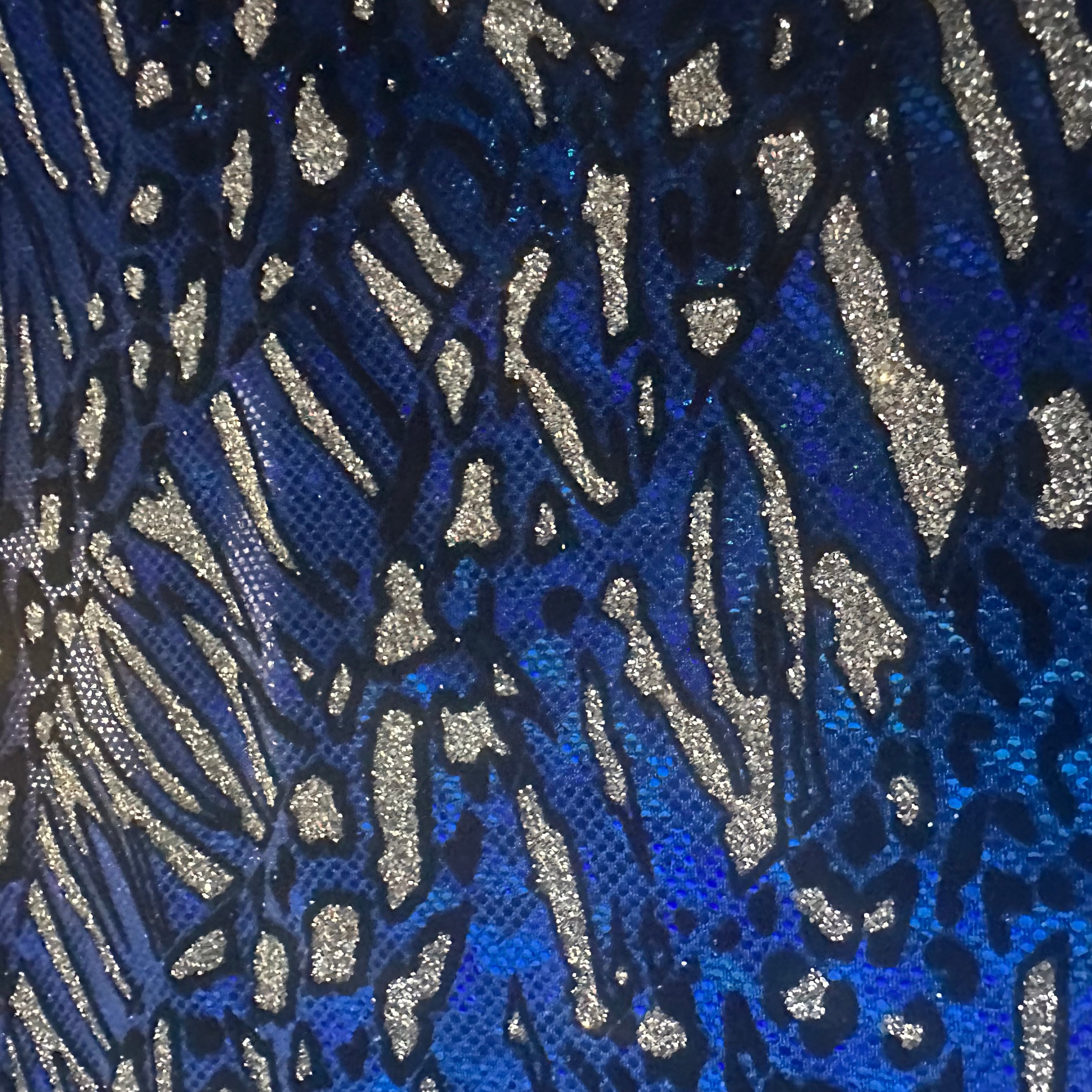 Cheetah Metallic Flocking Hologram Glitter Fabric in Nylon Spandex | Spandex Palace